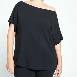 Universal Standard Dolci Short Sleeve Top Black Size L - 22/24